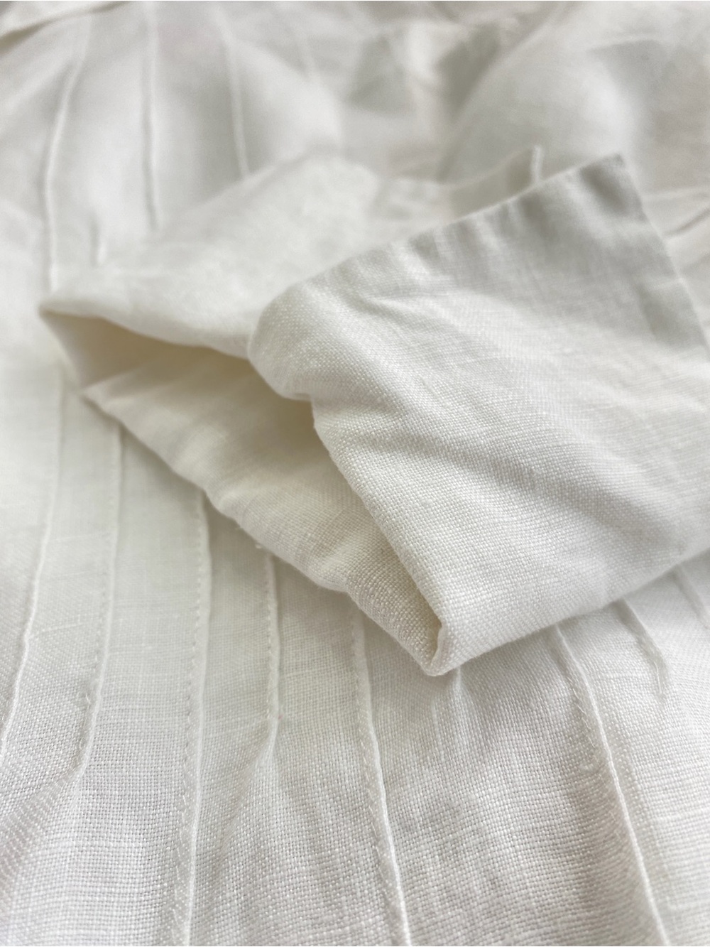 Tracy M White 100% Linen 3/4 Sleeve Button Front Lagenlook Blouse
size Medium